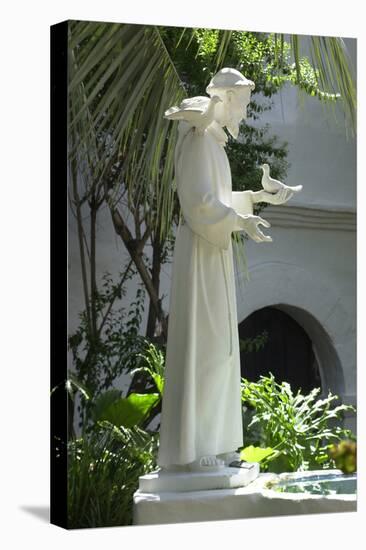 Statue of Saint Francis of Assisi in the Garden of San Diego Mission, California-null-Premier Image Canvas