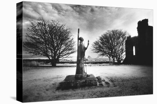 Statue of St Aiden, Lindisfarne Priory, Northumberland, England-Simon Marsden-Premier Image Canvas