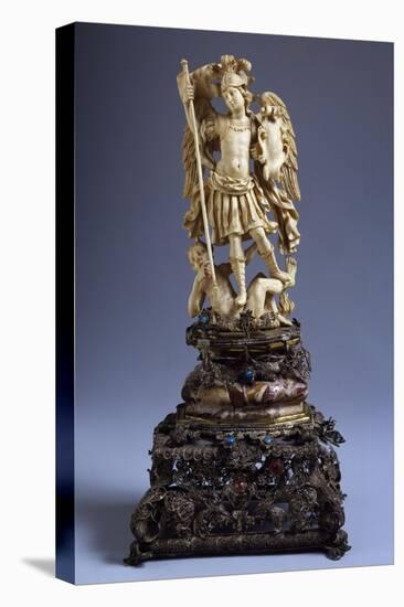 Statue of St Michael, Ivory, Italy-null-Premier Image Canvas