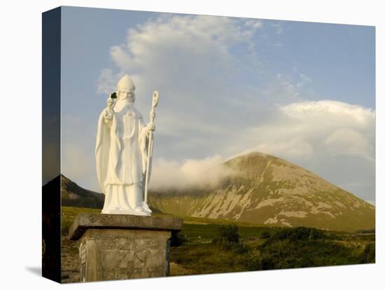 Statue of St. Patrick at the Base of Croagh Patrick Mountain, County Mayo, Connacht, Ireland-Gary Cook-Premier Image Canvas