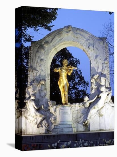 Statue of the Composer Johann Strauss on the Strauss Memorial at Twilight, Innere Stadt, Austria-Richard Nebesky-Premier Image Canvas