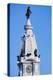 Statue of William Penn high atop City Hall in downtown Philadelphia, Pennsylvania-null-Premier Image Canvas