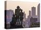 Statue Overlooking the City, Des Moines, Iowa-Chuck Haney-Premier Image Canvas