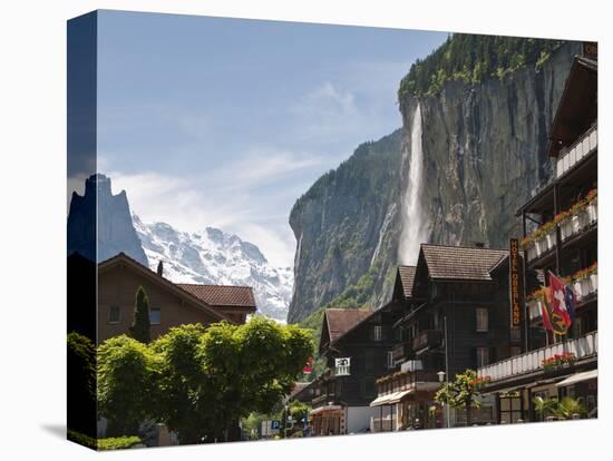 Staubbach Falls in Lauterbrunnen, Jungfrau Region, Switzerland, Europe-Michael DeFreitas-Premier Image Canvas