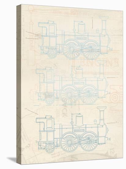 Steam Engine Blueprint-The Vintage Collection-Stretched Canvas