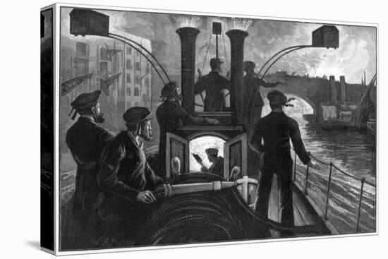 Steam Fire-Engine Going to a Riverside Fire, London Fire Brigade, 1890-WB Murray-Premier Image Canvas