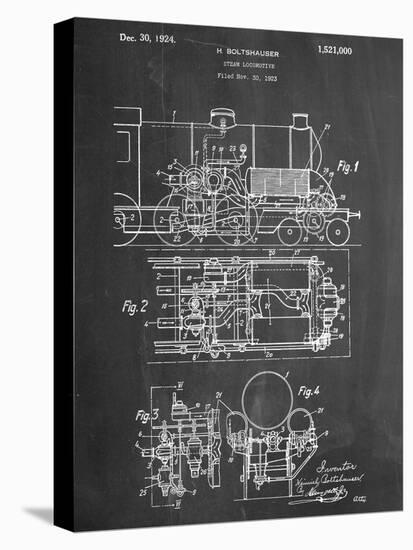 Steam Locomotive Patent-null-Stretched Canvas