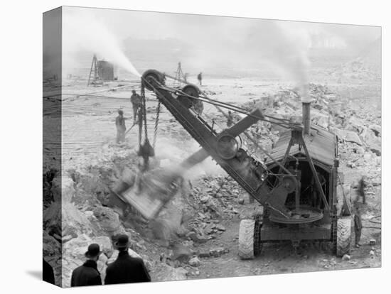 Steam Shovel Removing Rock Loosened by Dynamite, Livingstone Channel, Mich.-null-Stretched Canvas