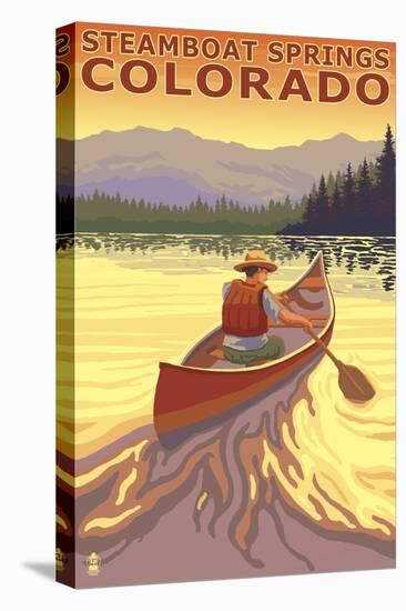 Steamboat Springs, CO - Canoe-Lantern Press-Stretched Canvas