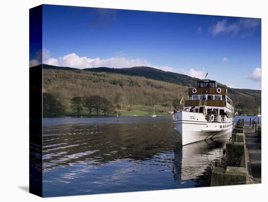 Steamer on Lake Windermere, Lake District National Park, Cumbria, England, United Kingdom-David Hughes-Premier Image Canvas