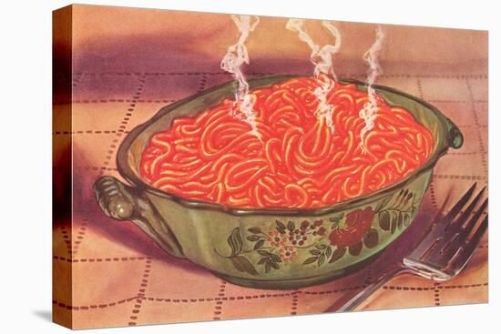 Steaming Bowl of Spaghetti-null-Stretched Canvas