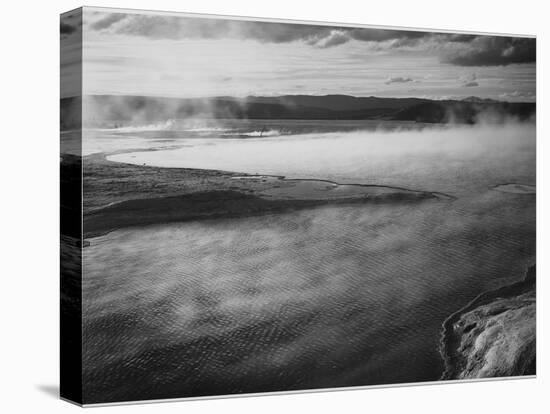 Steaming Pool In Fgnd High Horizon "Fountain Geyser Pool Yellowstone NP" Wyoming 1933-1942-Ansel Adams-Stretched Canvas