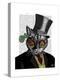 Steampunk Cat - Top Hat and red yellow glasses-Fab Funky-Stretched Canvas