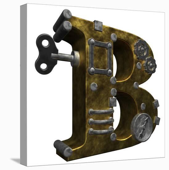 Steampunk Letter B-drizzd-Stretched Canvas