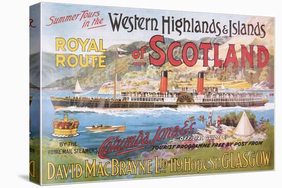 Steamship Royal Route of Scotland - Vintage Poster-Lantern Press-Stretched Canvas