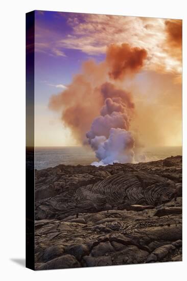 Steamy Lava Shore, Hawaii Volcanoes National Park, Big Island-Vincent James-Premier Image Canvas