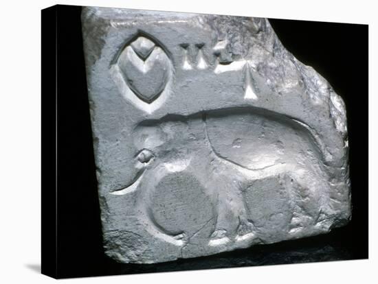 Steatite seal with Elephant, Indus Valley, Mohenjo-Daro, 2500 - 2000 BC. Artist: Unknown-Unknown-Premier Image Canvas