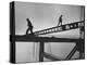 Steel Workers Above the Delaware River During Construction of the Delaware Memorial Bridge-Peter Stackpole-Premier Image Canvas