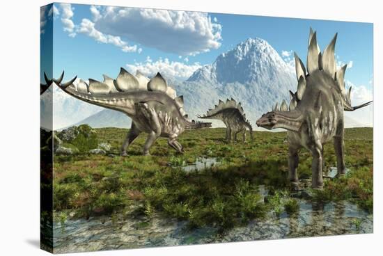 Stegosaurus Dinosaurs, Artwork-Roger Harris-Premier Image Canvas
