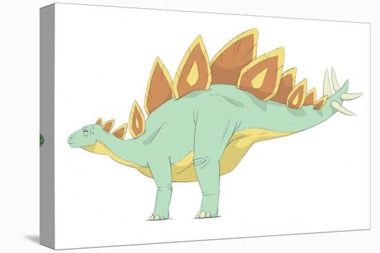 Stegosaurus Pencil Drawing with Digital Color-Stocktrek Images-Stretched Canvas