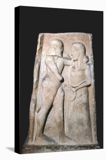 Stela of Menalaus and Helen (of Troy), Archaic Greek, c8th century BC-c5th century BC-Unknown-Premier Image Canvas