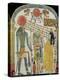 Stele of the Lady Taperet Before Re-Horakhty, circa 1000 BC (Stuccoed & Painted Wood)-null-Premier Image Canvas