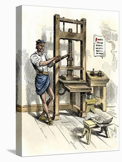 Stephen Daye's Press, the First Printing Press in America, Cambridge, Massachusetts, c.1640-null-Premier Image Canvas