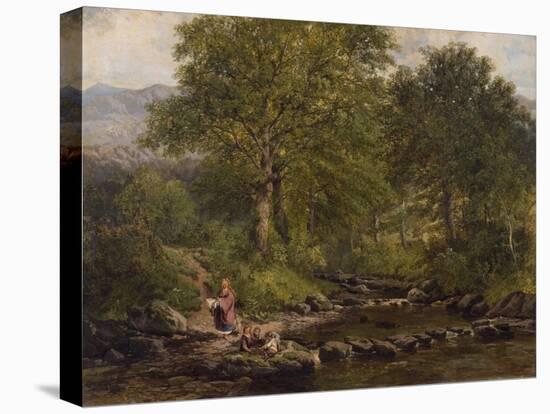 Stepping Stones on the River Rothay, under Loughrigg, 1857-George Pettitt-Premier Image Canvas