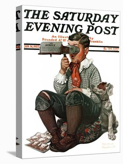 "Stereopticon" or "Sphinx" Saturday Evening Post Cover, January 14,1922-Norman Rockwell-Premier Image Canvas
