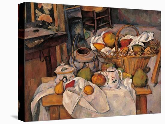 Still life in the Basket-Paul Cézanne-Stretched Canvas