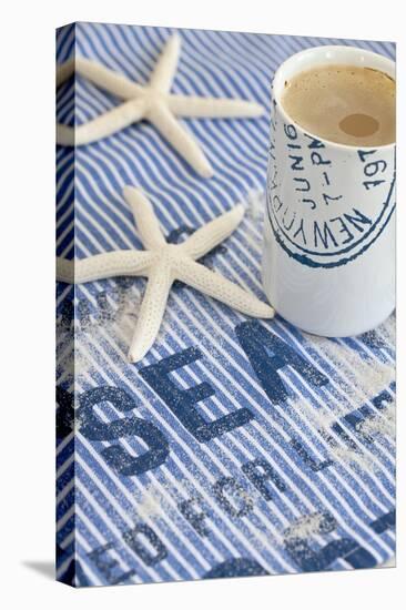 Still Life, Maritime, Blue, Starfish, Material, Text, Coffee Cup-Andrea Haase-Premier Image Canvas