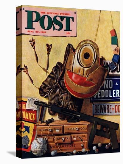 "Still Life of Boys Toys," Saturday Evening Post Cover, June 30, 1945-John Atherton-Premier Image Canvas