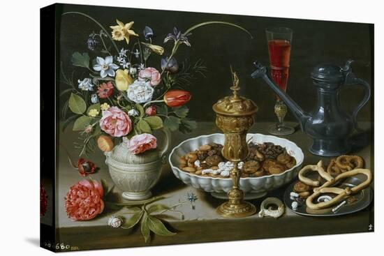 Still Life of Flowers and Dried Fruit. 1611-Clara Peeters-Premier Image Canvas