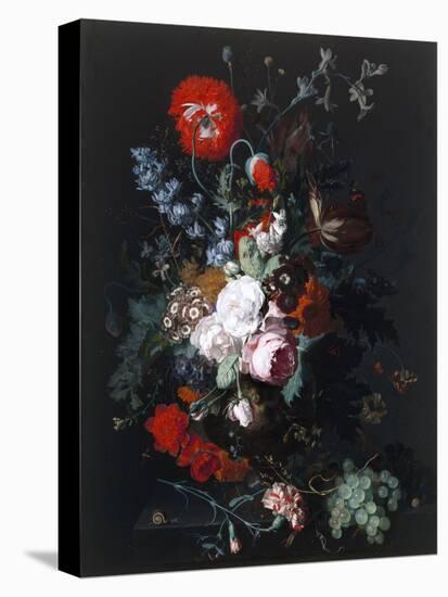 Still Life of Flowers and Fruit, C.1715 (Oil on Wood)-Jan van Huysum-Premier Image Canvas