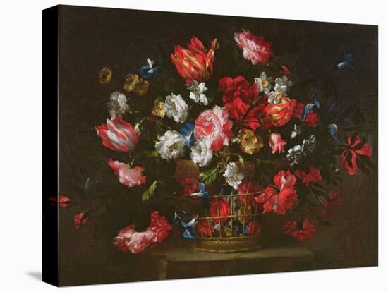 Still Life of Flowers in a Basket-Juan de Arellano-Premier Image Canvas