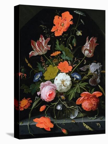 Still Life of Flowers in a Glass Vase-Abraham Mignon-Premier Image Canvas
