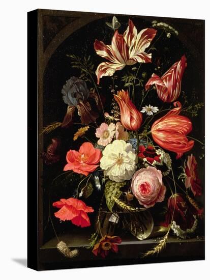 Still Life of Flowers on a Ledge-Abraham Mignon-Premier Image Canvas