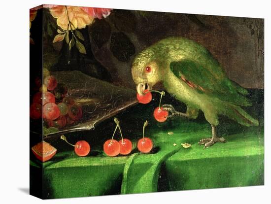 Still Life of Fruit and Flowers, Detail of a Parrot (Detail)-Jan Davidsz. de Heem-Premier Image Canvas