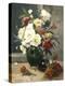 Still Life of Peonies and Wallflowers-Eugene Henri Cauchois-Premier Image Canvas