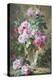 Still Life of Pink Roses in a Glass Vase-Frans Mortelmans-Premier Image Canvas