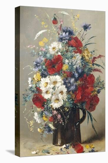 Still Life of Poppies, Daisies and Cornflowers-Eugene Henri Cauchois-Premier Image Canvas