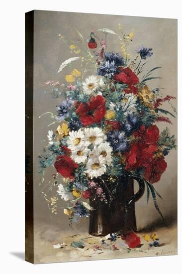 Still Life of Poppies, Daisies and Cornflowers-Eugene Henri Cauchois-Premier Image Canvas
