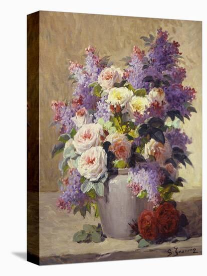 Still Life of Roses and Lilacs-Georges Jeannin-Premier Image Canvas