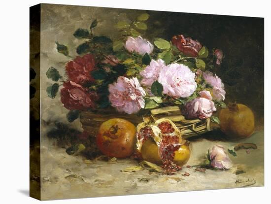 Still Life of Roses and Pomegranates-Eugene Henri Cauchois-Premier Image Canvas