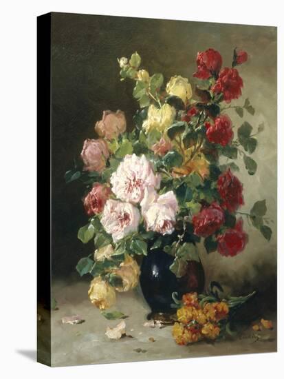 Still Life of Roses and Wallflowers-Eugene Henri Cauchois-Premier Image Canvas