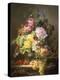 Still Life of Roses, Lilies and Strawberries-Francois Duval-Premier Image Canvas