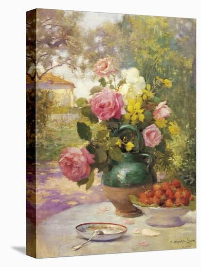 Still Life of Summer Flowers and Fruit-Marie Felix Hippolyte-Lucas-Premier Image Canvas