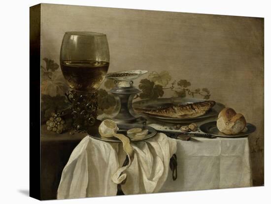Still Life with a Fish-Pieter Claesz-Stretched Canvas
