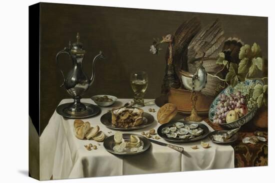 Still Life with a Turkey Pie-Pieter Claesz-Stretched Canvas