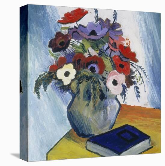 Still-Life with Anemones and Blue Book, 1911-August Macke-Premier Image Canvas